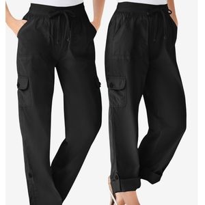 Woman Within Cargo Pant black plus size 30w